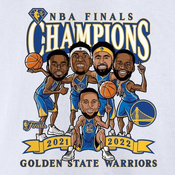 Golden State Warriors T-Shirt 2022 NBA Finals Champions Caricature Men X-Large - Picture 2 of 4